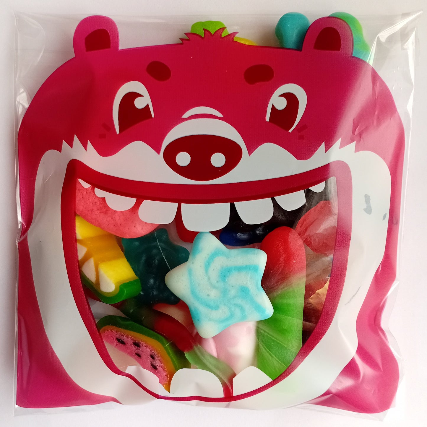 Sachet De Couleur Rose Foncé Avec Mix (Bonbons Lisses) Les (150g +/-)